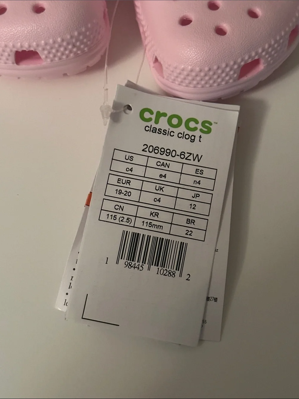 CROCS Kids' Classic Clog in Light Pink